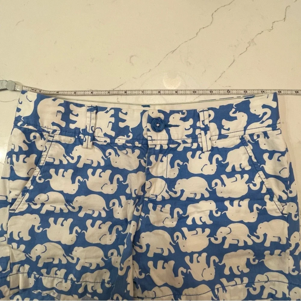 Lilly Pulitzer Callahan Tusk In Sun Elephant printed Shorts blue white 00